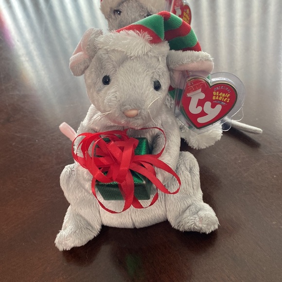 Ty Beanie Babies Baby Christmas Holiday Mice Rare Vintage Collectible Plush Set - Picture 2 of 6